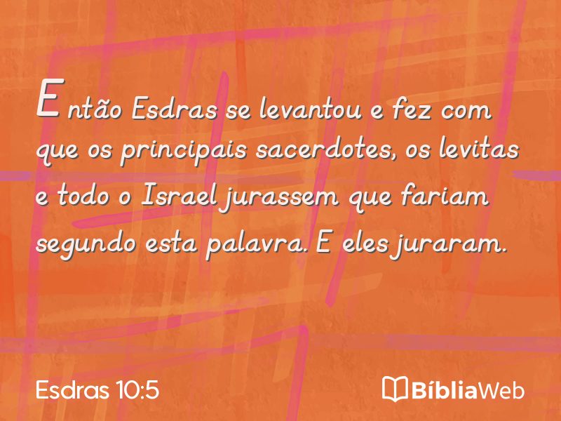 Esdras 10:5 em imagem para compartilhar