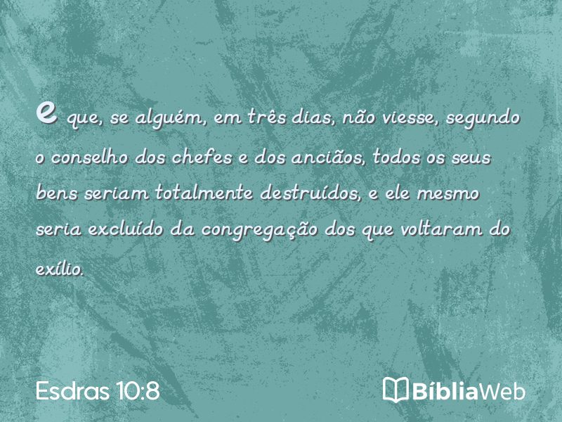 Esdras 10:8 em imagem para compartilhar