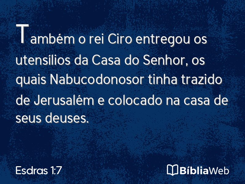 Esdras 1:7 em imagem para compartilhar