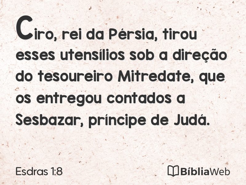 Esdras 1:8 em imagem para compartilhar