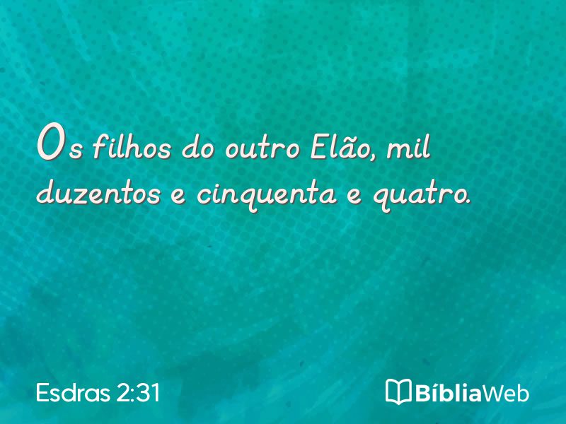 Esdras 2:31 em imagem para compartilhar