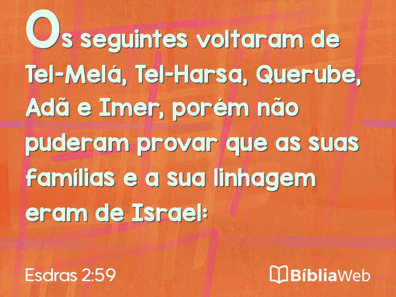 Esdras 2:59 em imagem para compartilhar
