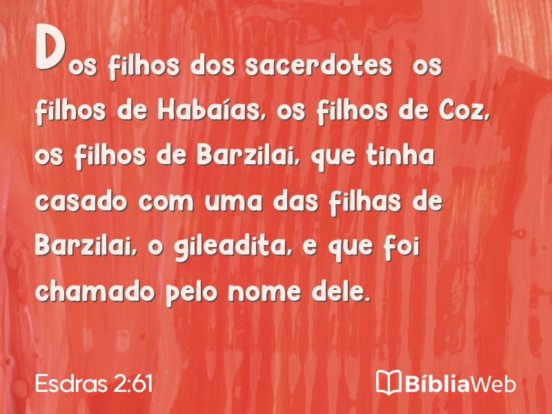Esdras 2:61 em imagem para compartilhar