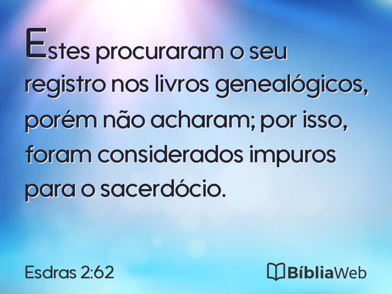 Esdras 2:62 em imagem para compartilhar