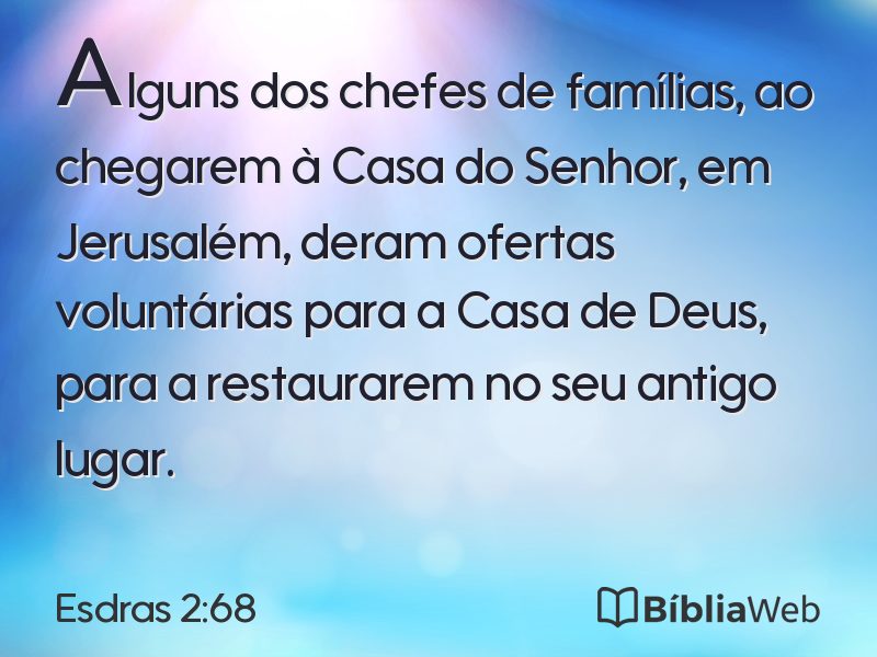 Esdras 2:68 em imagem para compartilhar