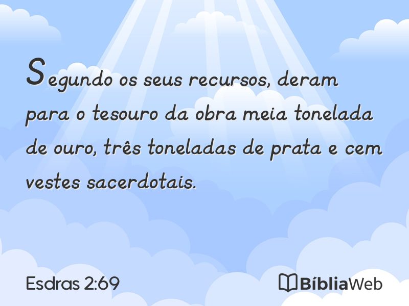 Esdras 2:69 em imagem para compartilhar