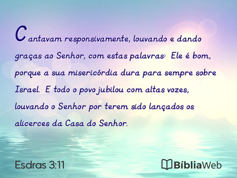 Esdras 3:11 em imagem para compartilhar