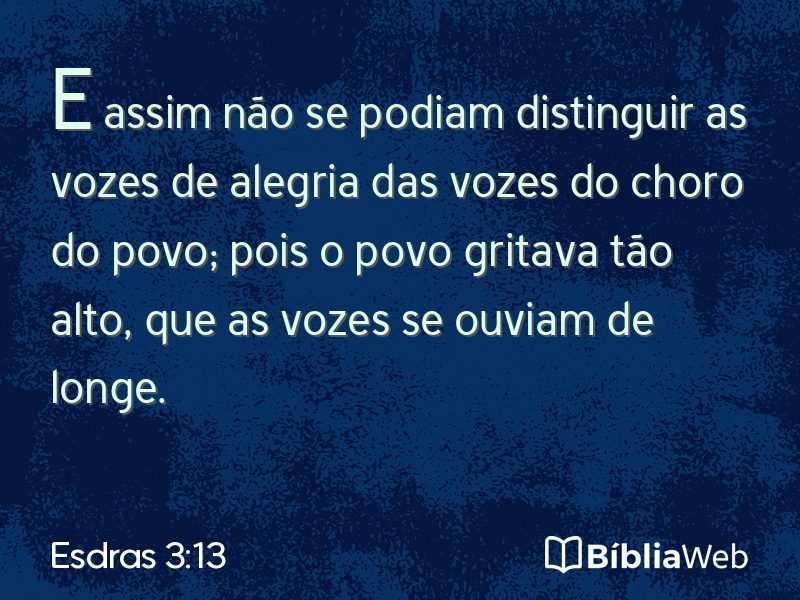 Esdras 3:13 em imagem para compartilhar