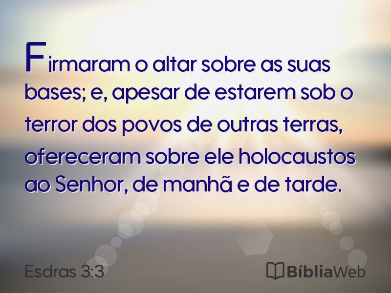 Esdras 3:3 em imagem para compartilhar