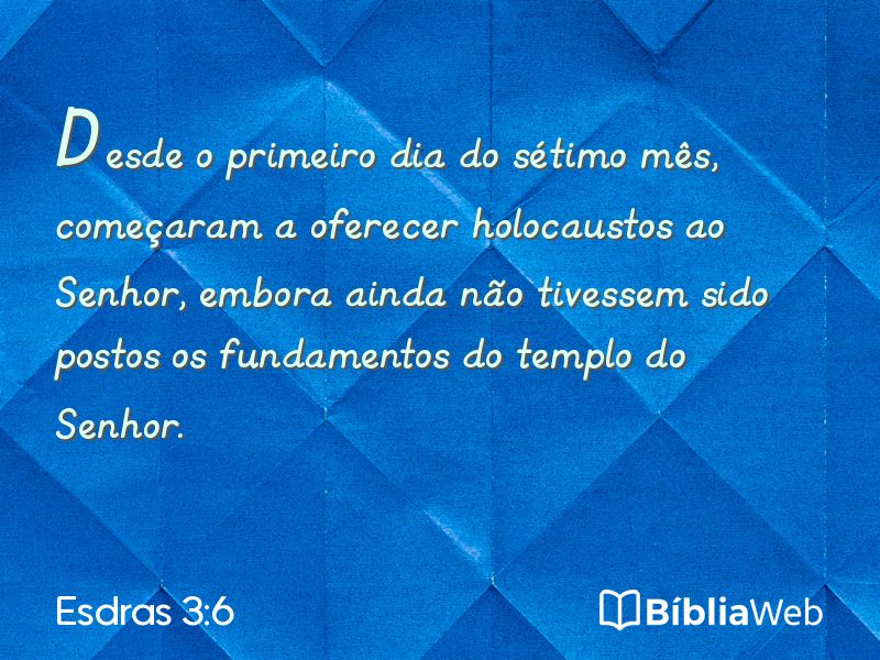 Esdras 3:6 em imagem para compartilhar