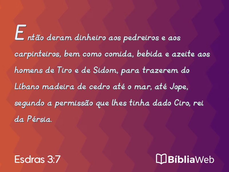 Esdras 3:7 em imagem para compartilhar
