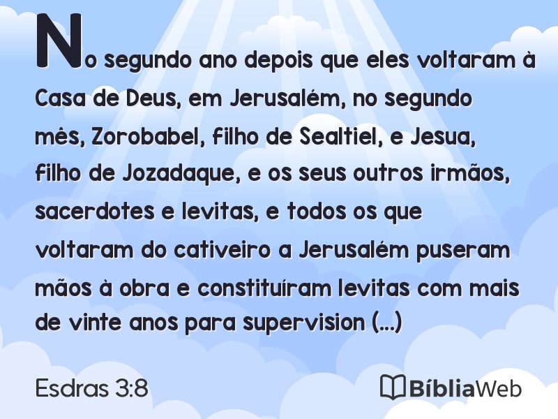Esdras 3:8 em imagem para compartilhar