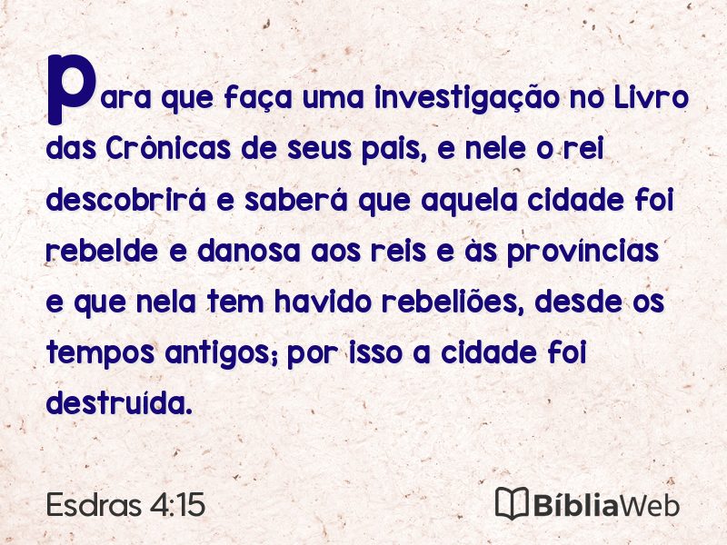 Esdras 4:15 em imagem para compartilhar