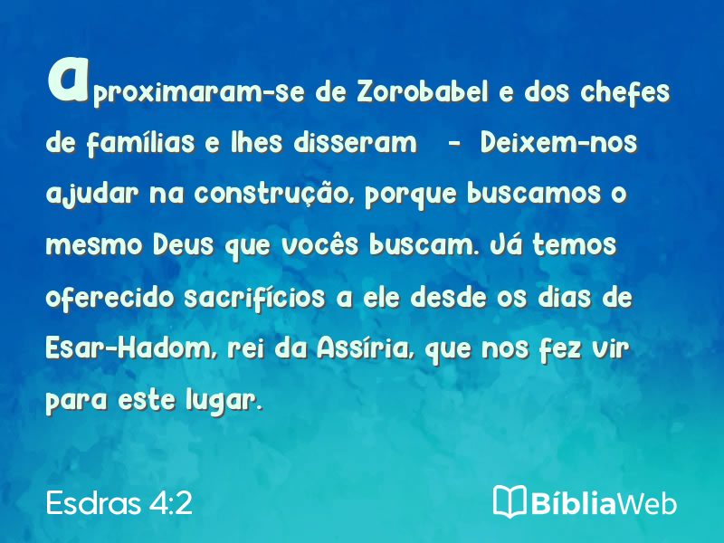 Esdras 4:2 em imagem para compartilhar