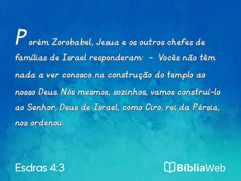 Esdras 4:3 em imagem para compartilhar