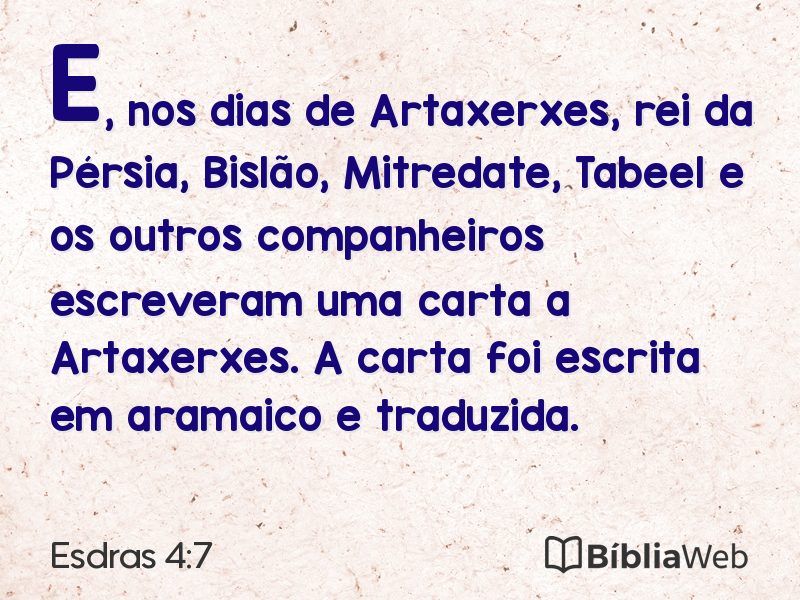 Esdras 4:7 em imagem para compartilhar