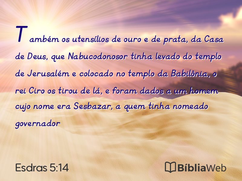 Esdras 5:14 em imagem para compartilhar