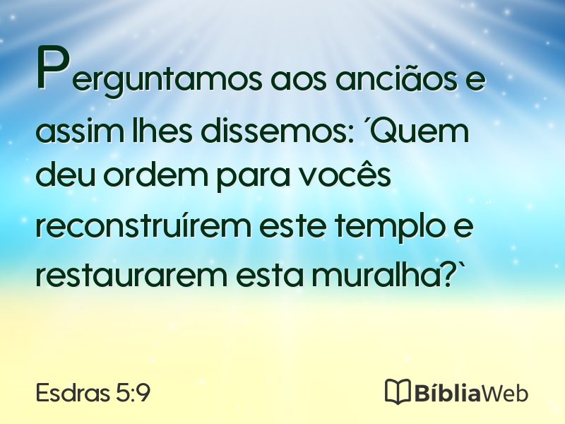 Esdras 5:9 em imagem para compartilhar