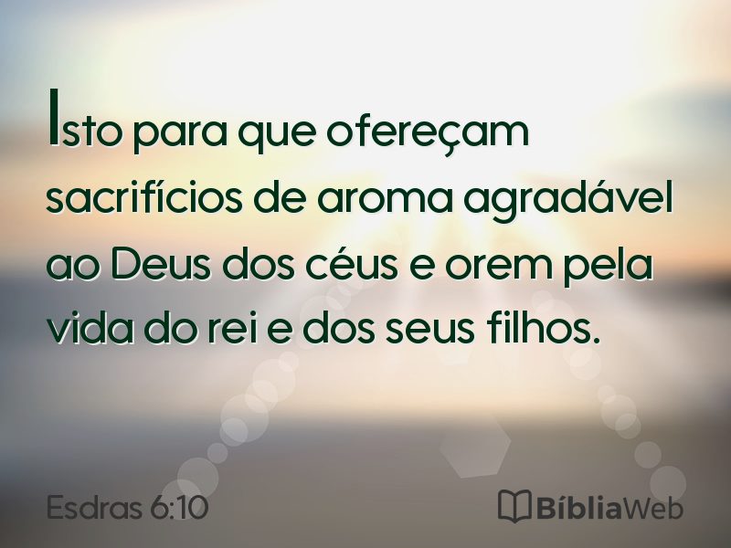 Esdras 6:10 em imagem para compartilhar