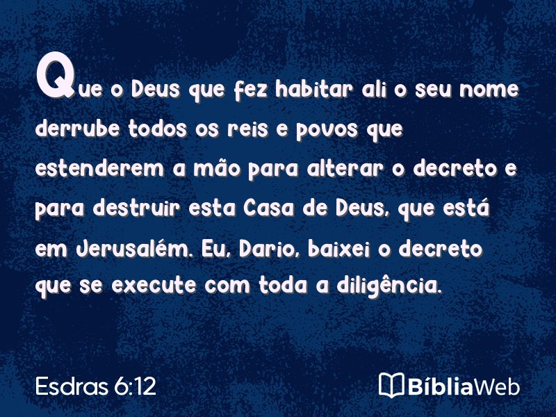 Esdras 6:12 em imagem para compartilhar