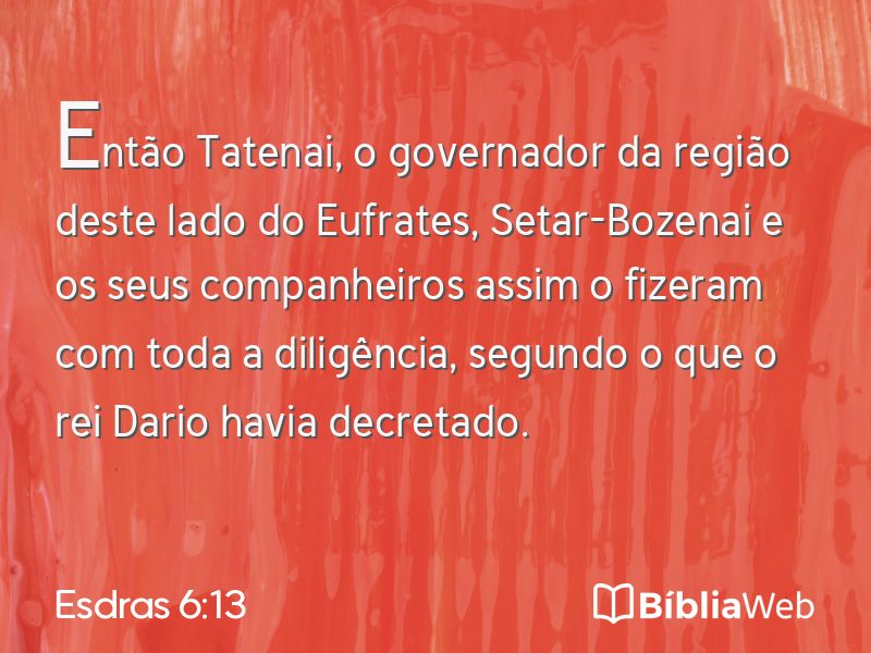 Esdras 6:13 em imagem para compartilhar