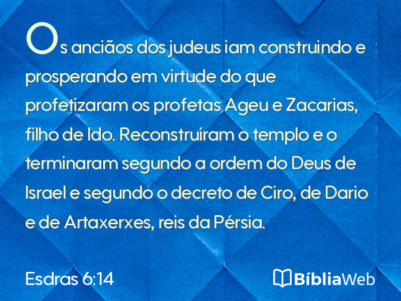 Esdras 6:14 em imagem para compartilhar