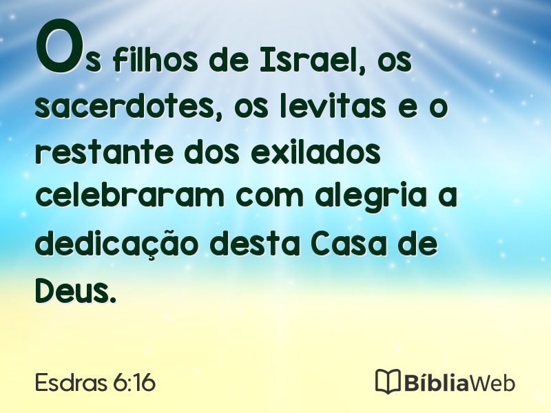 Esdras 6:16 em imagem para compartilhar