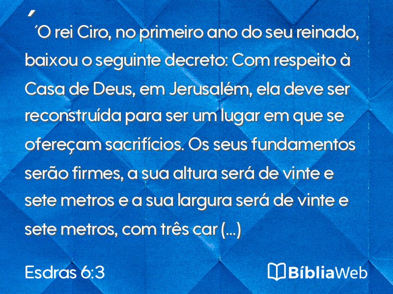 Esdras 6:3 em imagem para compartilhar