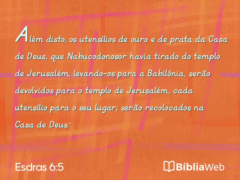 Esdras 6:5 em imagem para compartilhar