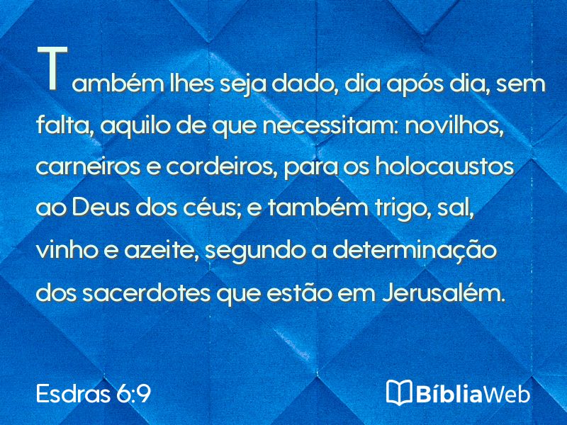 Esdras 6:9 em imagem para compartilhar