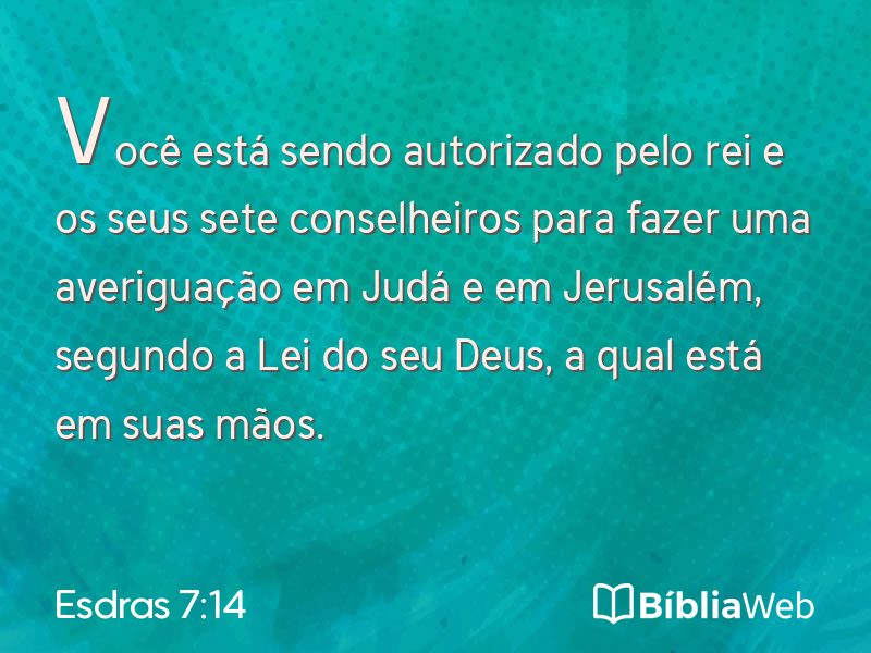 Esdras 7:14 em imagem para compartilhar