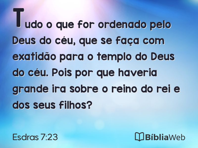 Esdras 7:23 em imagem para compartilhar