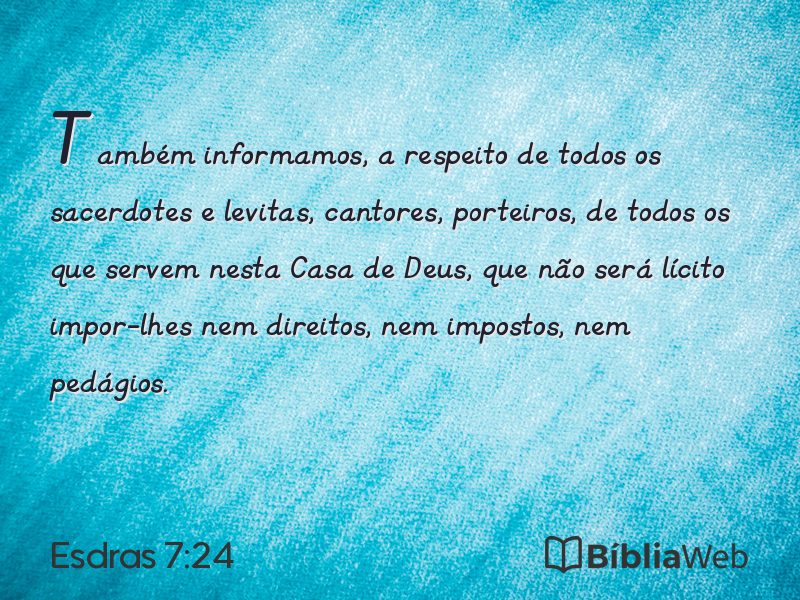 Esdras 7:24 em imagem para compartilhar