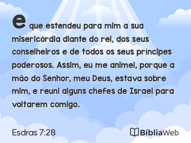 Esdras 7:28 em imagem para compartilhar