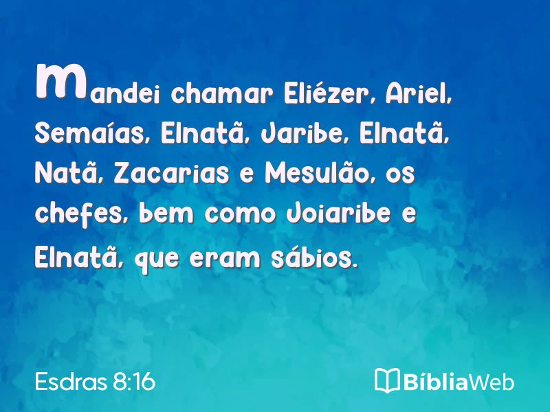 Esdras 8:16 em imagem para compartilhar