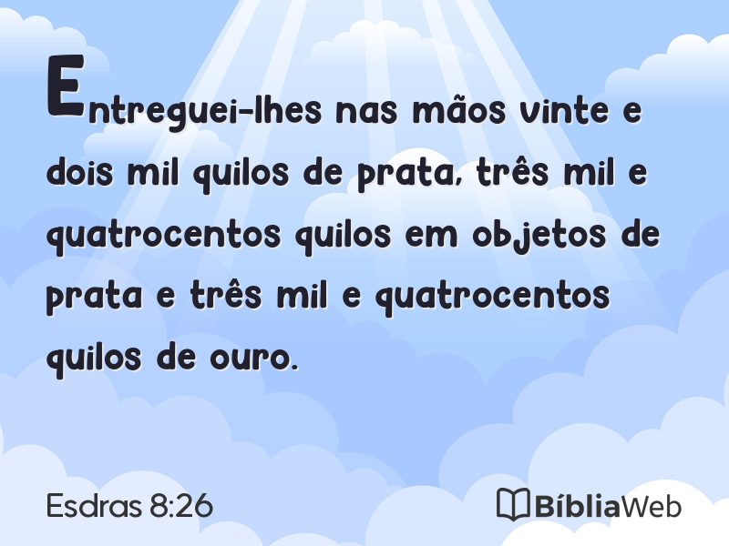 Esdras 8:26 em imagem para compartilhar