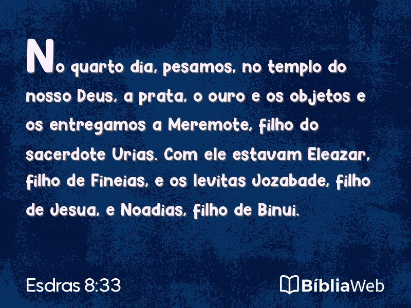 Esdras 8:33 em imagem para compartilhar