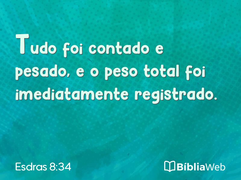 Esdras 8:34 em imagem para compartilhar