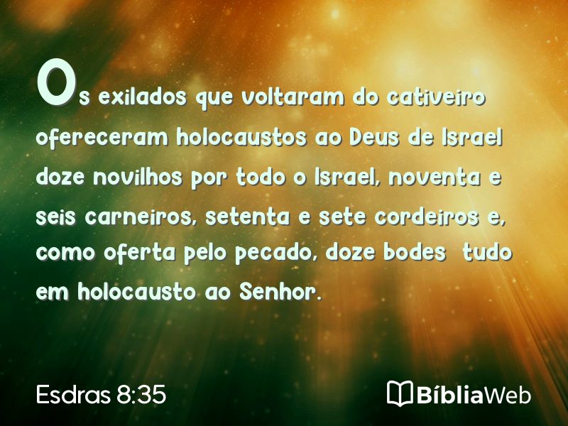 Esdras 8:35 em imagem para compartilhar