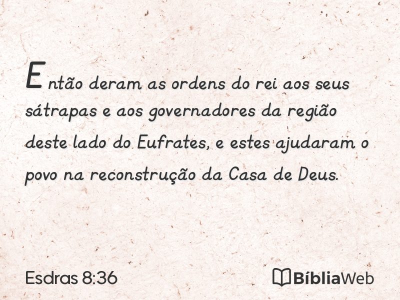 Esdras 8:36 em imagem para compartilhar
