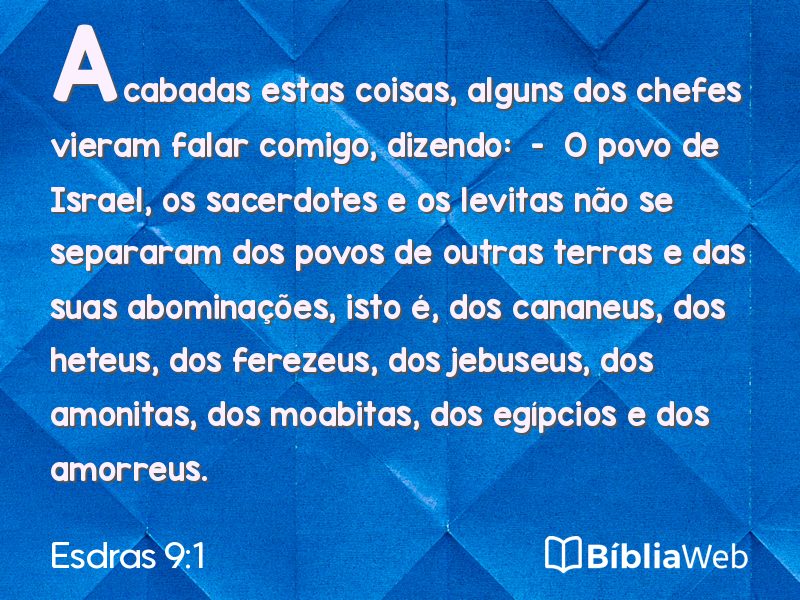 Esdras 9:1 em imagem para compartilhar
