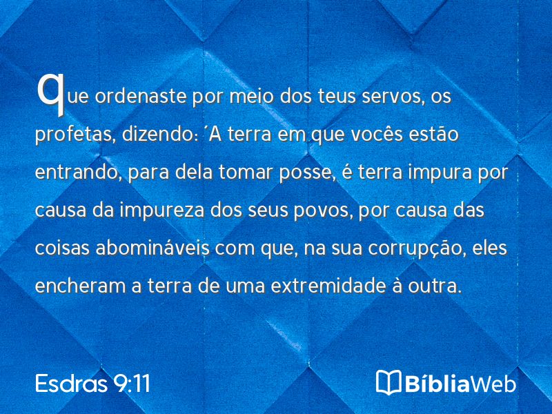 Esdras 9:11 em imagem para compartilhar