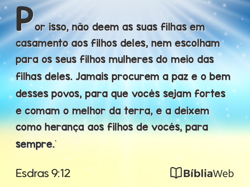 Esdras 9:12 em imagem para compartilhar