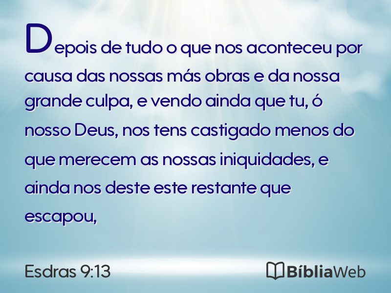 Esdras 9:13 em imagem para compartilhar