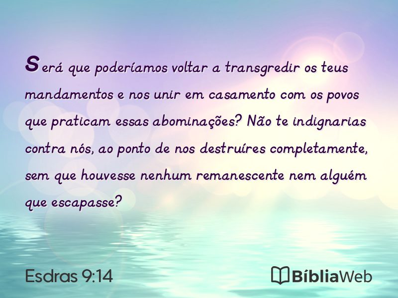 Esdras 9:14 em imagem para compartilhar