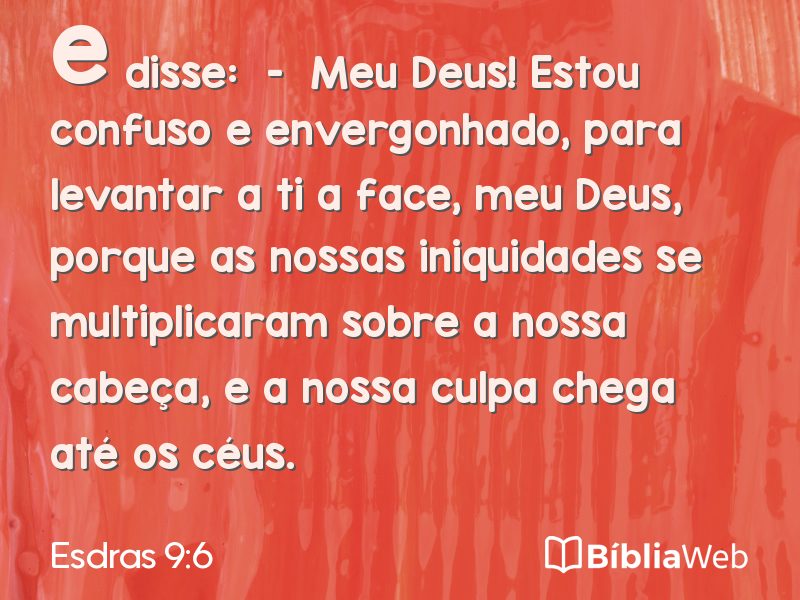 Esdras 9:6 em imagem para compartilhar