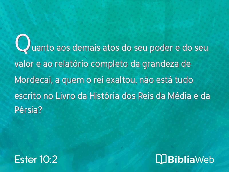 Ester 10:2 em imagem para compartilhar