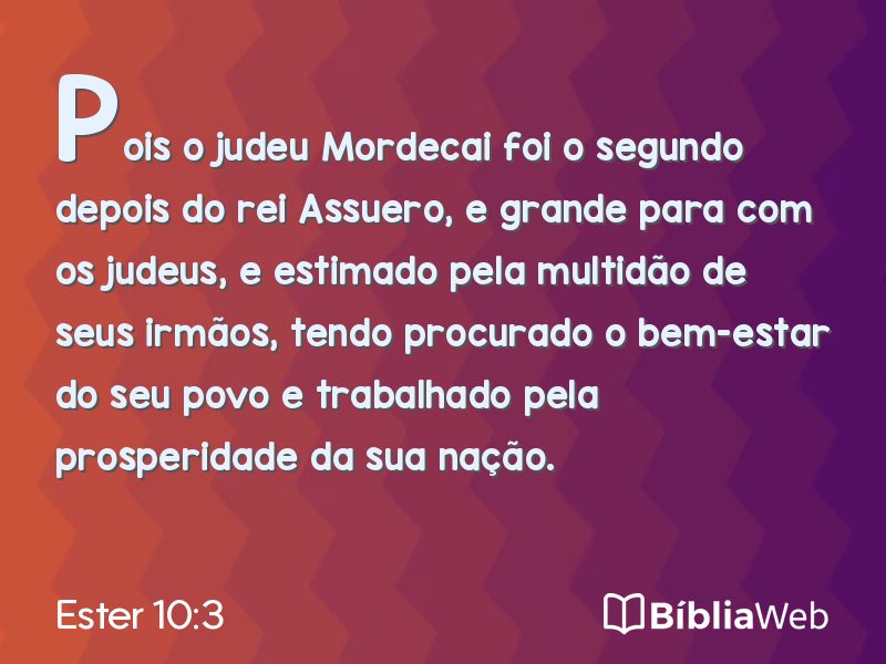 Ester 10:3 em imagem para compartilhar