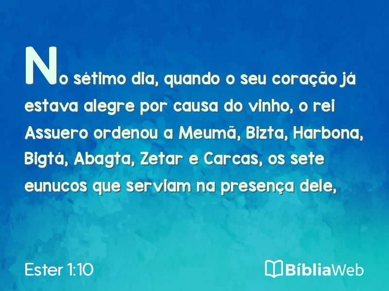 Ester 1:10 em imagem para compartilhar