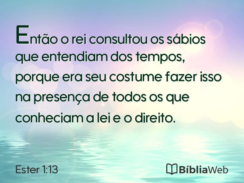 Ester 1:13 em imagem para compartilhar